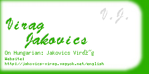virag jakovics business card